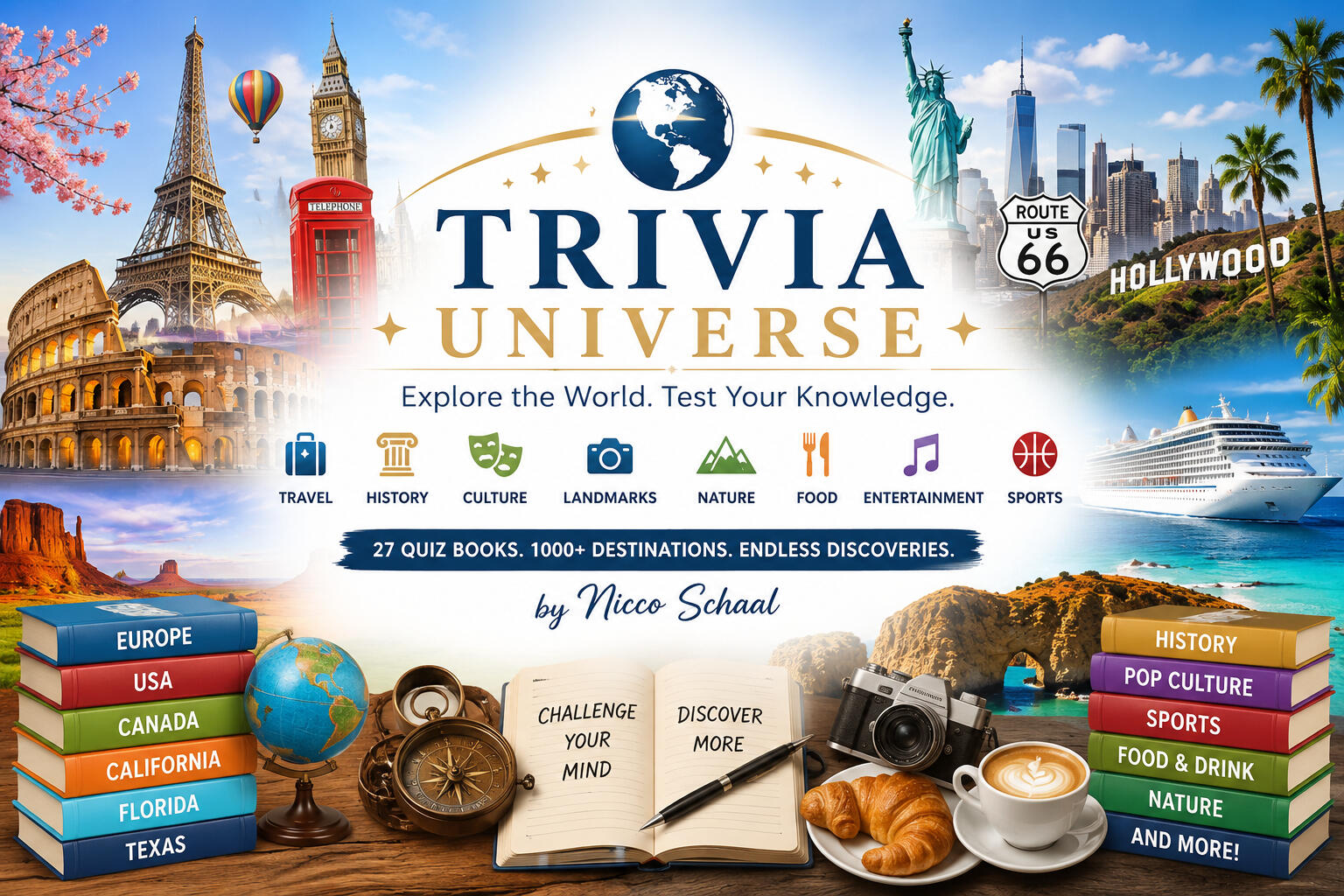 Travel & Trivia by Nicco Schaal Book cover images for Travel and Trivia by Nicco Schaal.